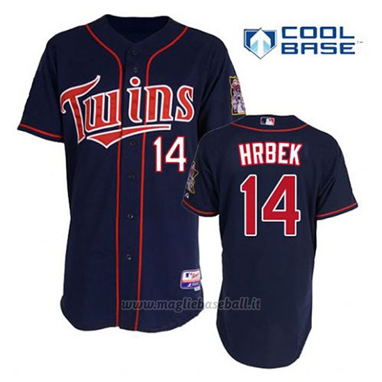 Maglia Baseball Uomo Minnesota Twins Kent Hrbek 14 Blu Blu Alterner 1ªCool Base